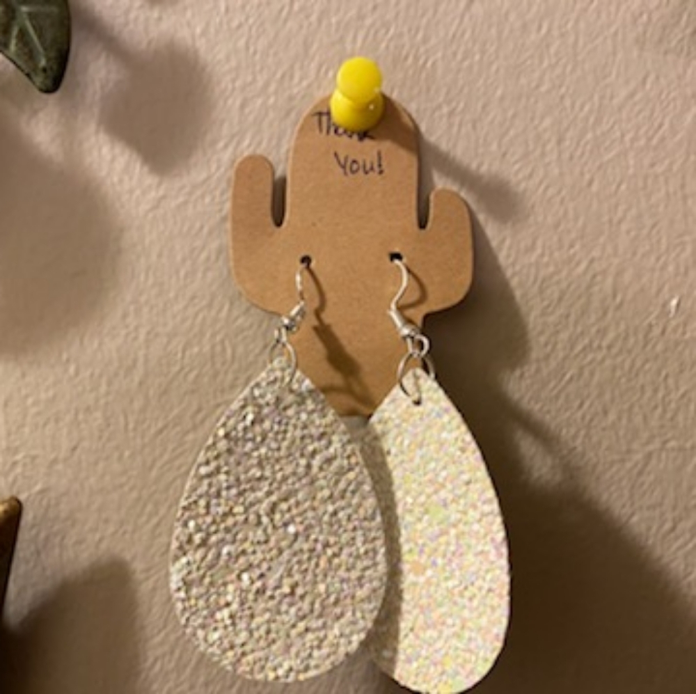 Leather faux earrings